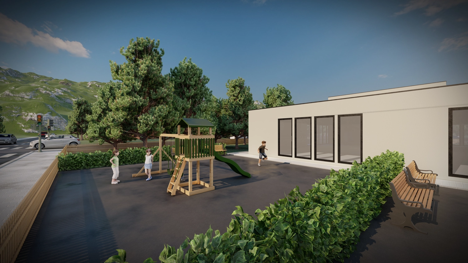 Sam Haus – modularer Hausbau - Haus mit Spielplatz